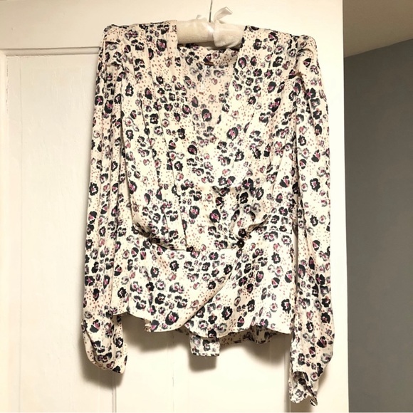FREE PEOPLE floral blouse long sleeve NWOT - Picture 2 of 7
